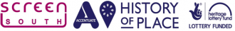 Screen South, Accentuate History of Place and Hertiage Lottery Fund logos